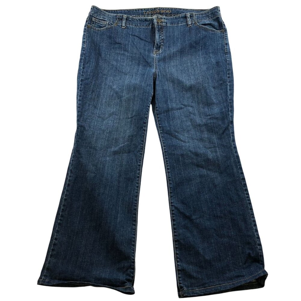 Lands' End Womens Jeans Size 18 Bootcut Stretch Denim Casual Classic Blue Y2K